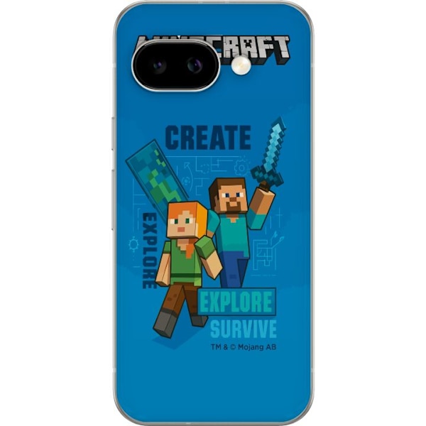 Google Pixel 9a Läpinäkyvä kuori Minecraft Luolastot