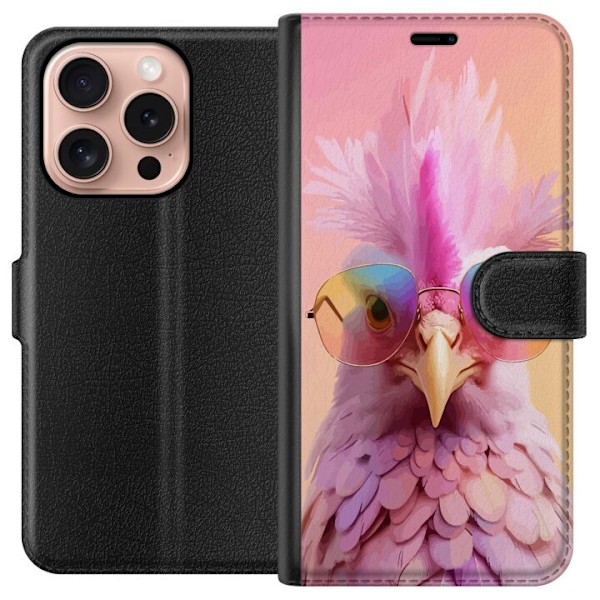 Apple iPhone 16 Pro Lommeboketui Pink Bird