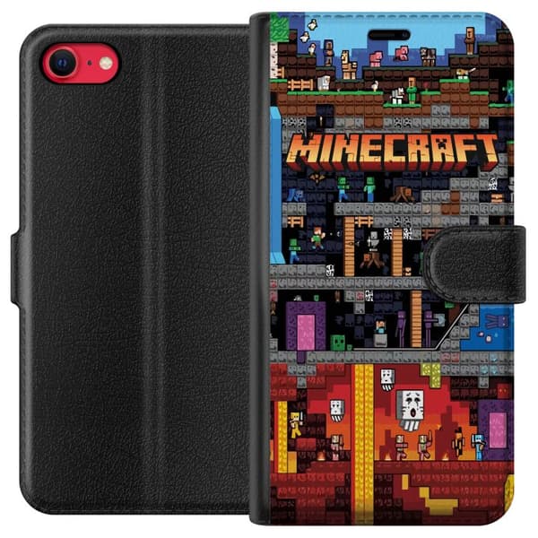 Kompatibel Tegnebogsetui til Apple iPhone 8 Minecraft