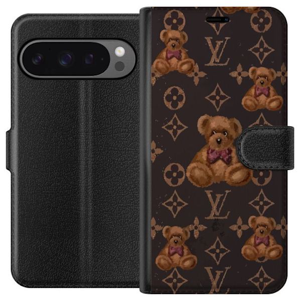 Google Pixel 9 Pro XL Tegnebogsetui Louis Vuitton Teddybjørn Mønster Luksus Mode Design Populært Motiv Mode Trend Luksuriøse Accessories