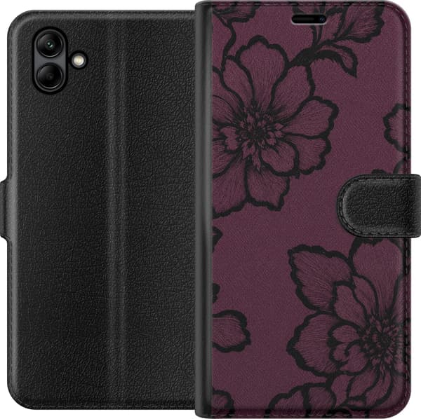 Kompatibel Tegnebogsetui til Samsung Galaxy A05 Brombærblomst lilla