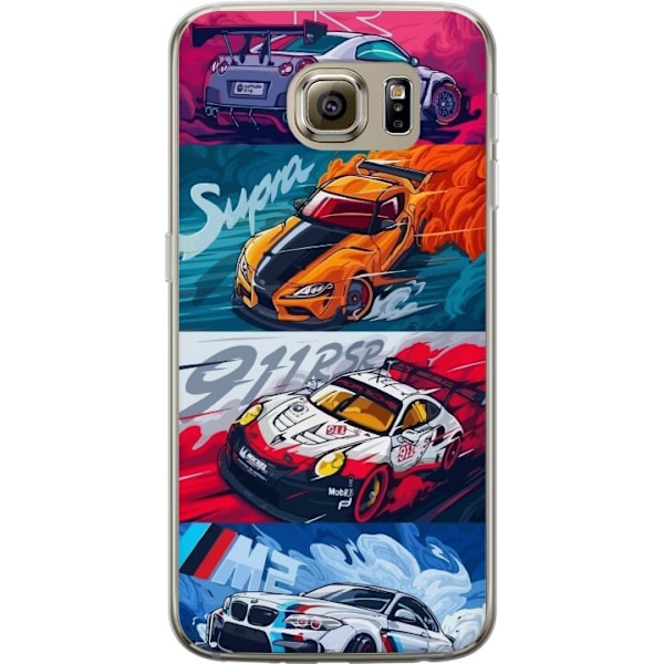 Samsung Galaxy S6 Läpinäkyvä kuori Nopeat Autot - Piirretty Kuvio Toiminnalla
