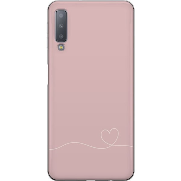 Samsung Galaxy A7 (2018) Gennemsigtig cover Lyserød Hjerne De