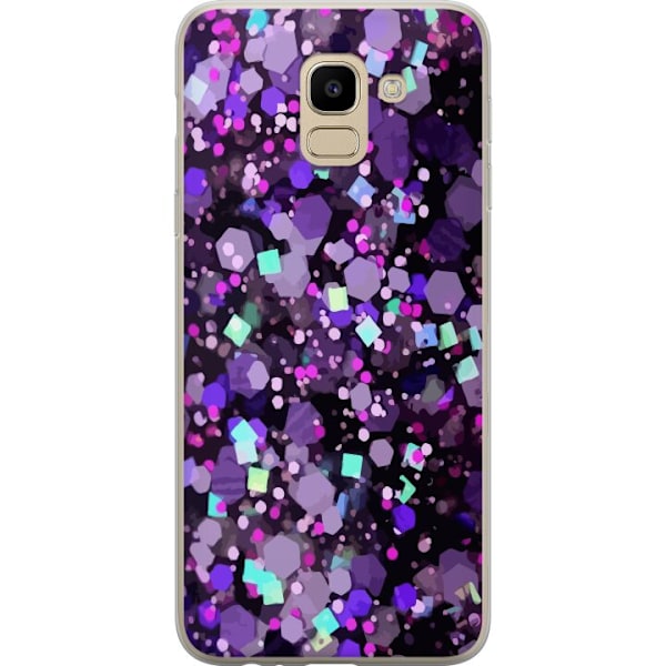 Samsung Galaxy J6 Gjennomsiktig deksel Lilla Glitter