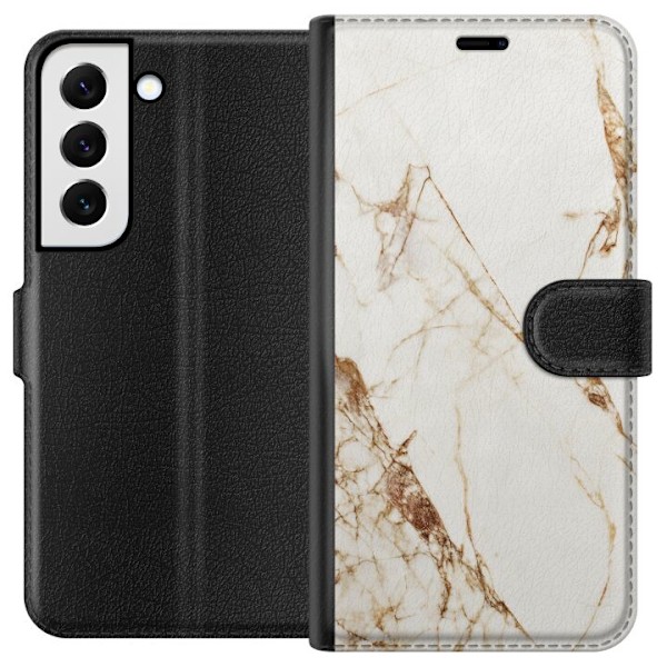 Samsung Galaxy S22 5G Plånboksfodral Vit marmor