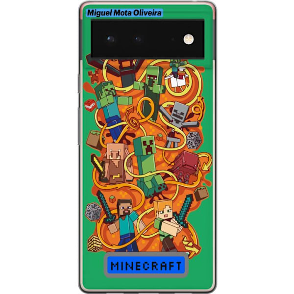 Google Pixel 6 Genomskinligt Skal Minecraft