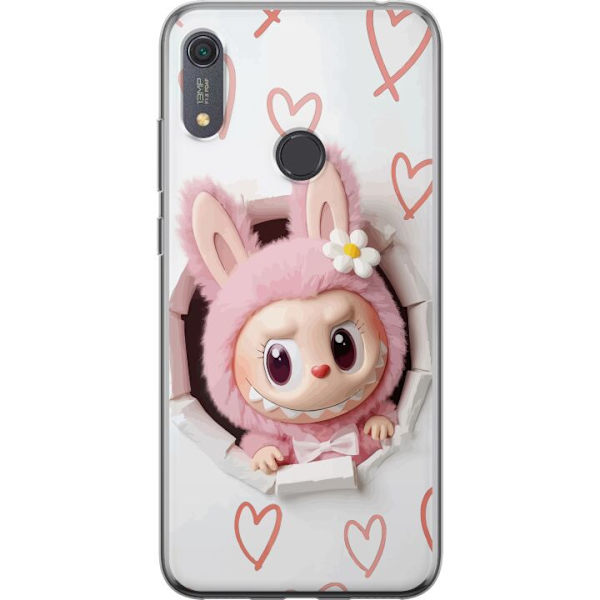 Huawei Y6s (2019) Läpinäkyvä kuori Labubu Sydän Taustakuva Pop Mart Rakkausteema Hahmodesign Suosittu Motiivi Keräilytaideteossarja