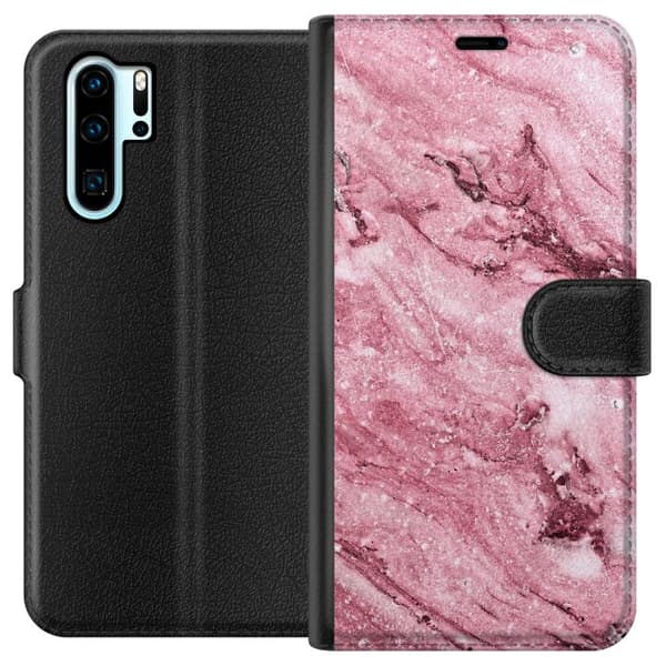 Kompatibelt Lommeboketui til Huawei P30 Pro Glitrer Marmor