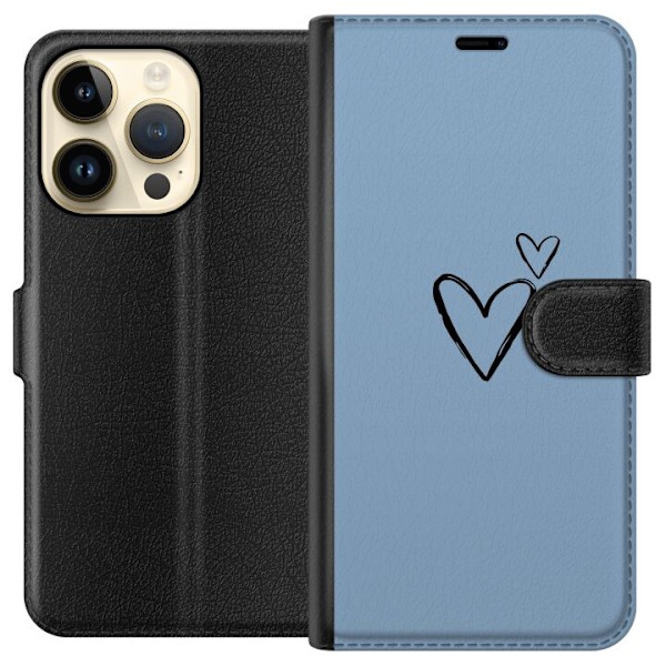 Apple iPhone 15 Pro Tegnebogsetui Hjerte