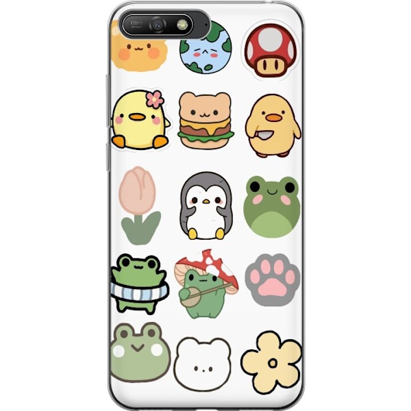 Huawei Y6 (2018) Gjennomsiktig deksel Kawaii Friends