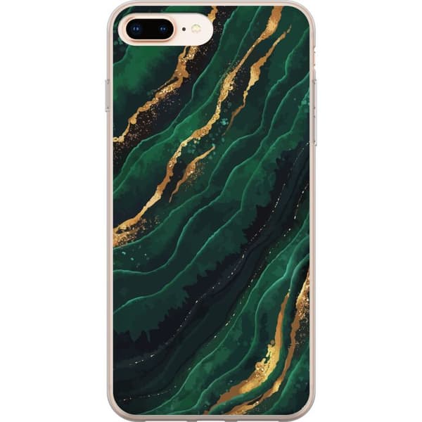 Kompatibelt Mobildeksel til Apple iPhone 8 Plus Marmor Gull Grønn