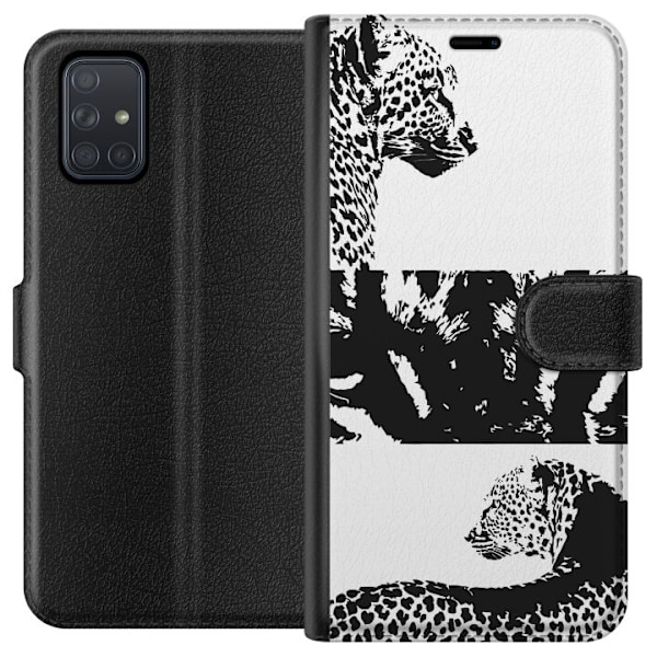 Samsung Galaxy A71 Tegnebogsetui Leopard Faces