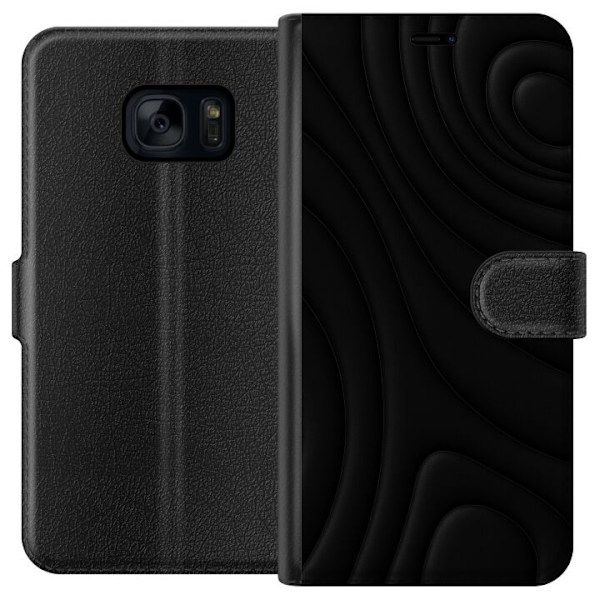 Samsung Galaxy S7 Lommeboketui Svarte Bølger