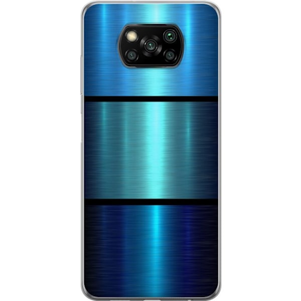 Xiaomi Poco X3 NFC Kuori / Matkapuhelimen kuori - Sininen Metalliset Rajat