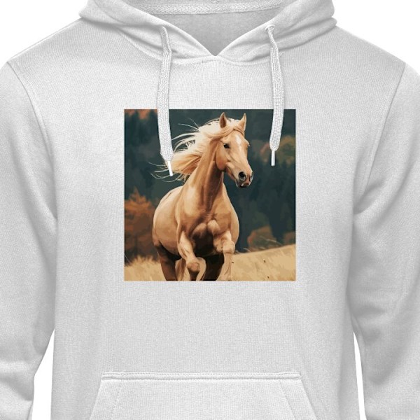 Barn-Hoodie | Mjuk Huvtröja för Barn Springande Häst grå 9-11 År