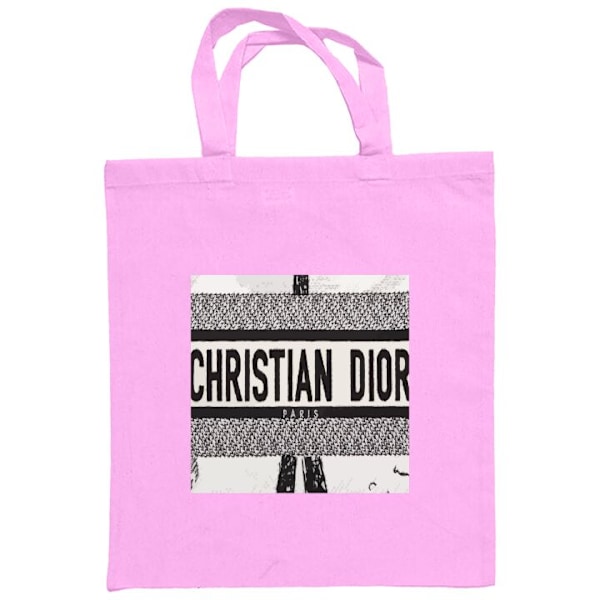 Mulepose | Holdbar Indkøbstaske i Stof Christian Dior Rosa one size