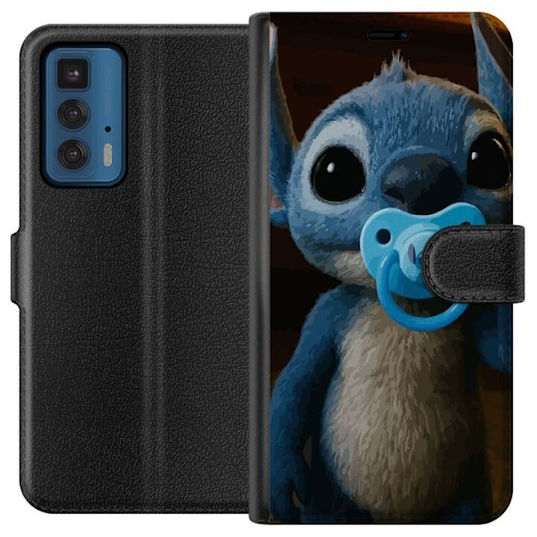 Motorola Edge 20 Pro Plånboksfodral Stitch & Napp – babytema med söt karaktär