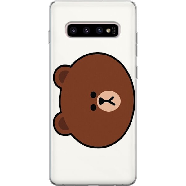 Samsung Galaxy S10+ Läpinäkyvä kuori line friends brown