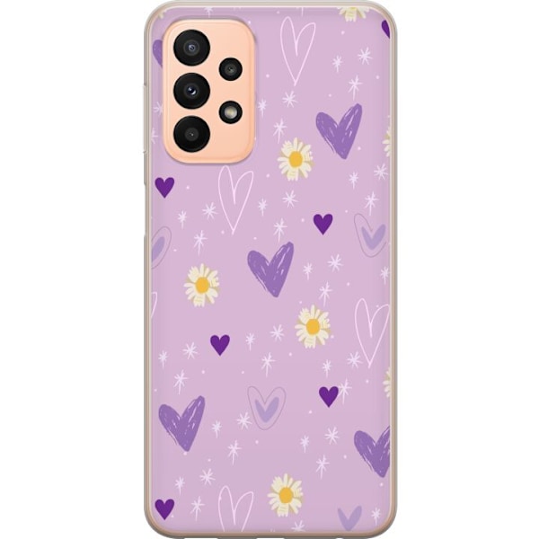 Samsung Galaxy A23 Gennemsigtig cover Blomster