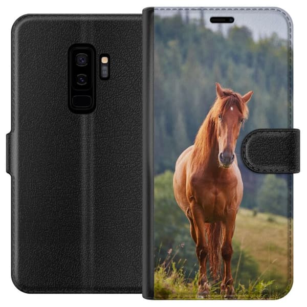 Kompatibel Tegnebogsetui til Samsung Galaxy S9+ Heste