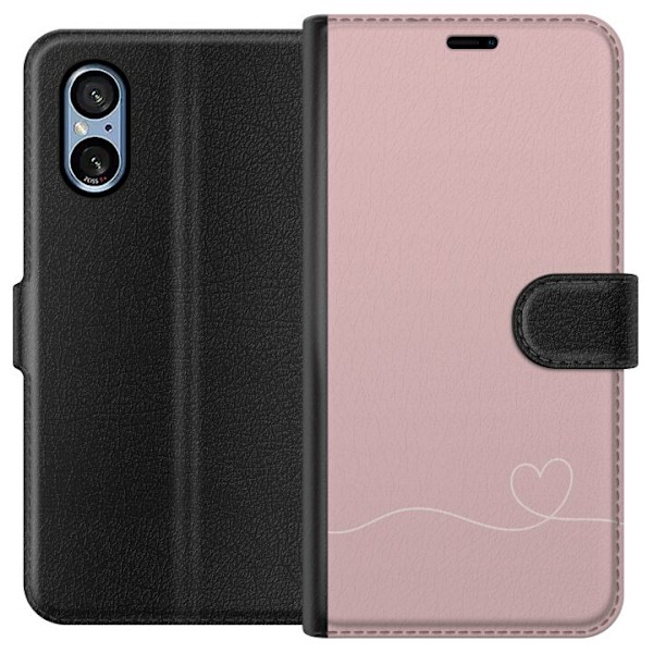 Sony Xperia 5 V Lommeboketui Rosa Hjärna Design