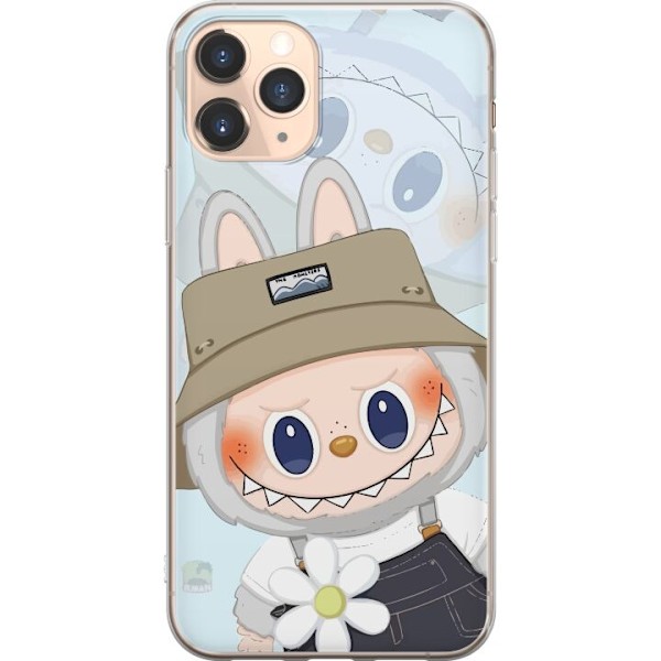 Apple iPhone 11 Pro Gennemsigtig cover Labubu med hat - Pop Mart figur Mr. Butcher i retro-stil med karakter