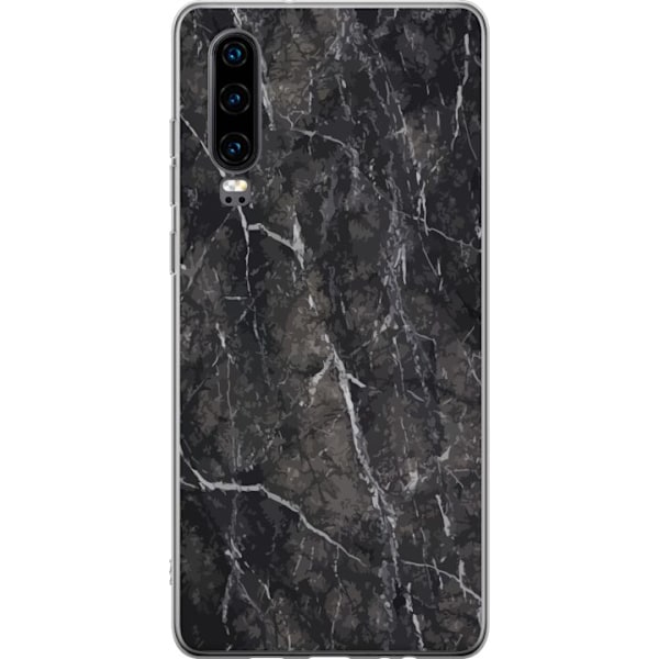 Huawei P30 Genomskinligt Skal Marmor