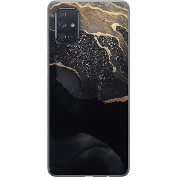 Samsung Galaxy A71 Gjennomsiktig deksel Svart gull abstrakt