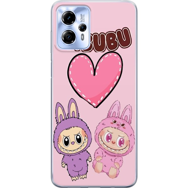 Motorola Moto G13 Läpinäkyvä kuori Labubu Pink Monster