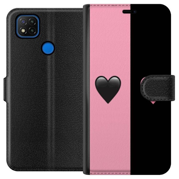 Xiaomi Redmi 9C Lompakkokotelo Sydämet