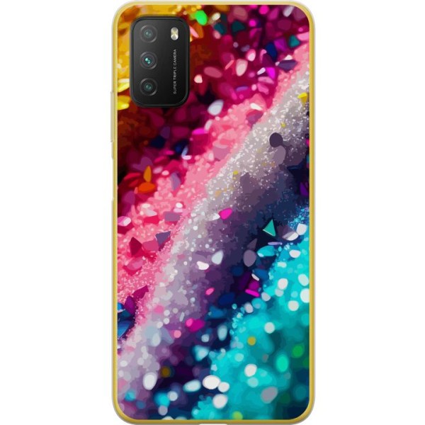 Xiaomi Poco M3  Gennemsigtig cover Glitter