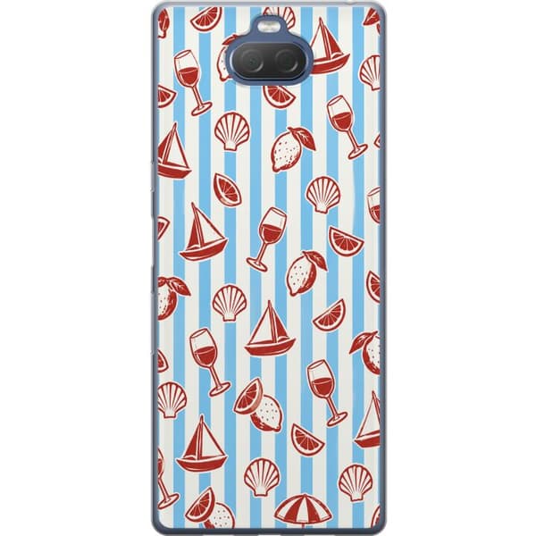 Kompatibel Mobilcover til Sony Xperia 10 Plus Blå strandmix blå