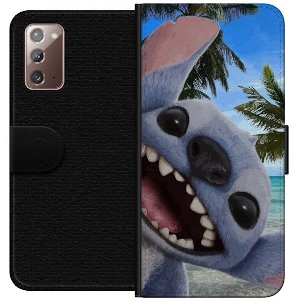 Samsung Galaxy Note20 Plånboksfodral Stitch mobilskal med Palmer i söt vänskapsdesign