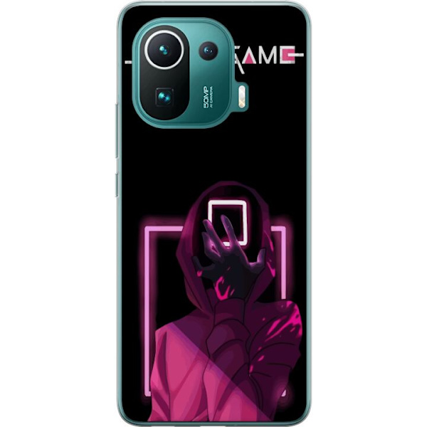 Xiaomi Mi 11 Pro Läpinäkyvä kuori Squid Game Teema Suosittu Sarja Motiivi Graafinen Ikoninen Suunnittelu Aasialainen Popkulttuuri Jännitys Draama
