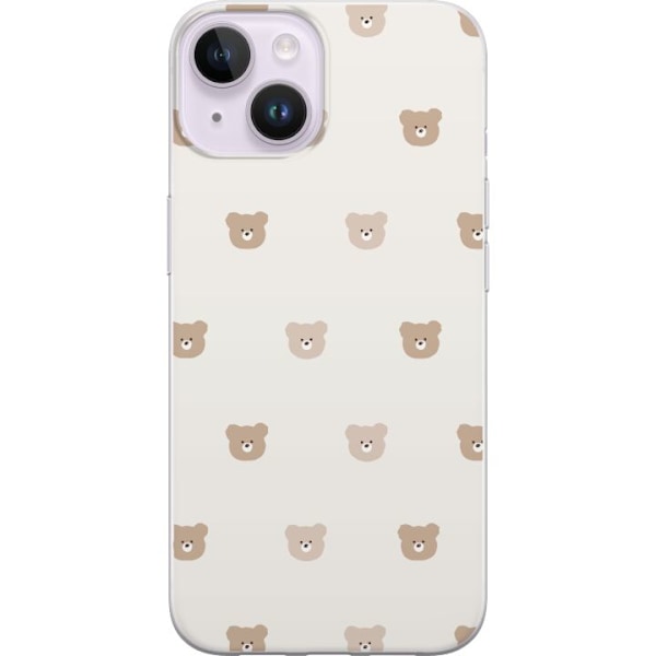 Apple iPhone 14 Plus Läpinäkyvä kuori Teddy-tausta - söpö
