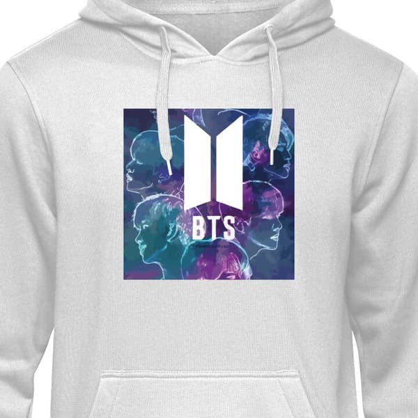 Børne Hoodie Grå 9-11 År BTS grå 9-11 År