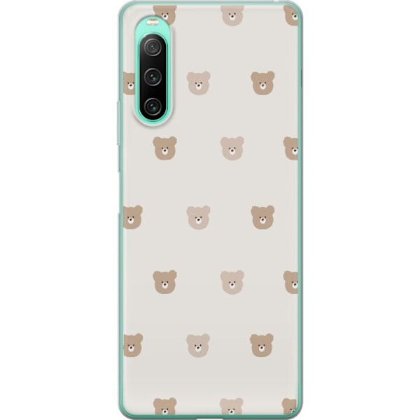 Sony Xperia 10 IV Läpinäkyvä kuori Teddy-tausta - söpöt t
