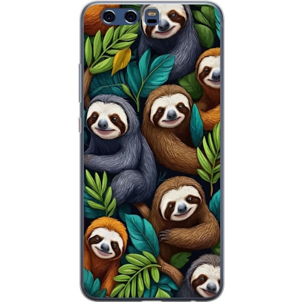 Huawei P10 Gennemsigtig cover Sengångarstil - afslappet motiv med sød dovendyr