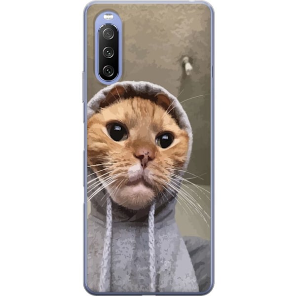 Sony Xperia 10 III Genomskinligt Skal Katt Tröja