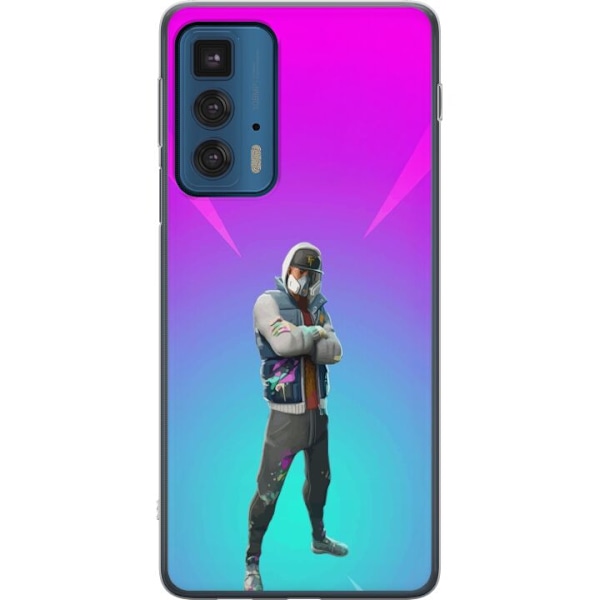 Motorola Edge 20 Pro Gennemsigtig cover sort ridder fortnite