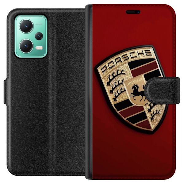 Xiaomi Redmi Note 12 Plånboksfodral Mobilskal med stilren Porce logotyp i svartvitt