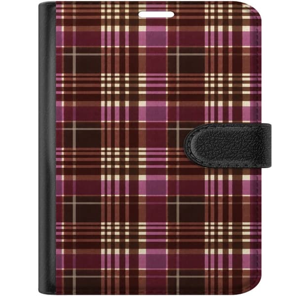Kompatibel Tegnebogsetui til Apple iPhone Duo Vinrød tartan rød