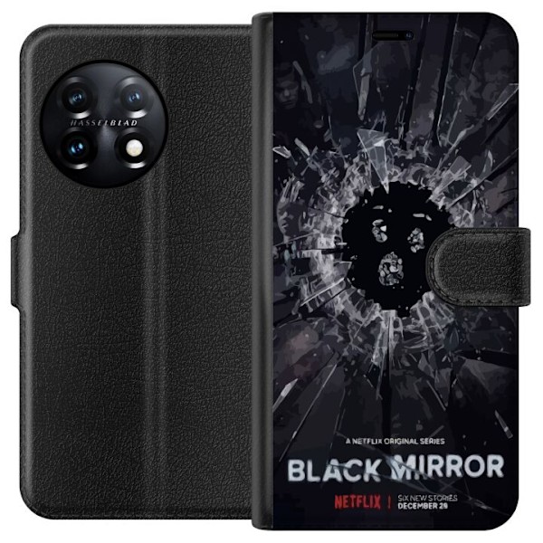 OnePlus 11 Lompakkokotelo Black Mirror Sci-Fi Netflix -sarja Dystopia Teknologia Cyberpunk Synkkä TV Videopeli Teema