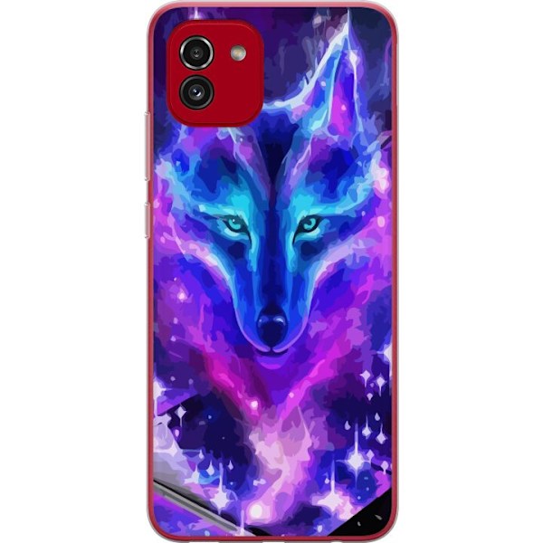 Samsung Galaxy A03 Genomskinligt Skal Neon Varg