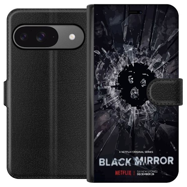 Google Pixel 9 Pro Lompakkokotelo Black Mirror Sci-Fi Netflix