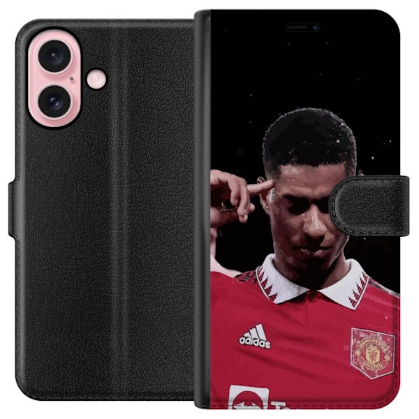 Apple iPhone 16 Lompakkokotelo Marcus Rashford Manchester