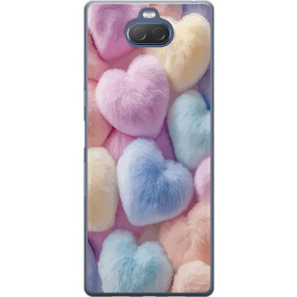 Sony Xperia 10 Plus Gennemsigtig cover Hjerter Kærlighed Grafisk Design Romantisk Motiv Populær Symbol Grafisk Mønster Dekoration