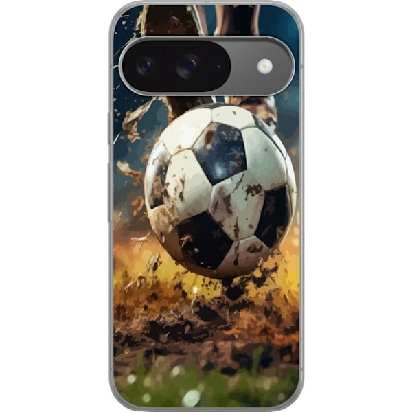 Google Pixel 9 Pro Genomskinligt Skal Fotboll