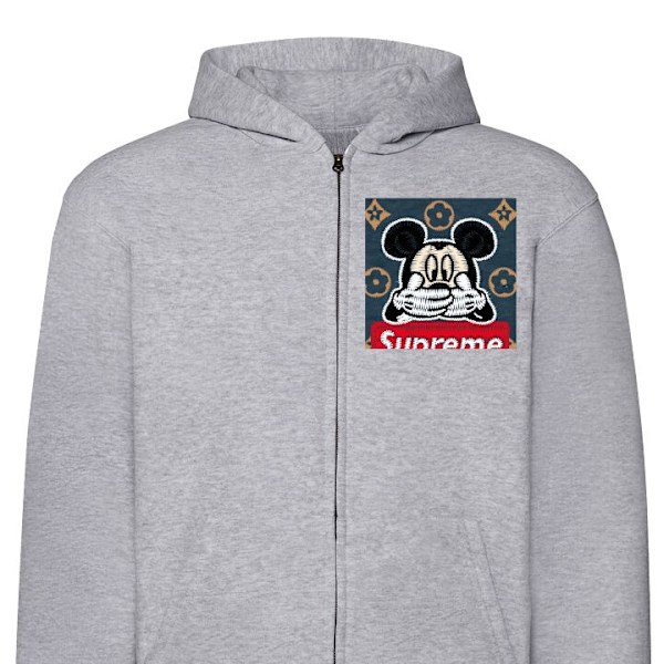 Zip-Hoodie | Huvtröja med Dragkedja för Vuxna OOPS mickey grå XXL
