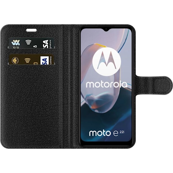 Motorola Moto E22i Lompakkokotelo Strawberry Stitch